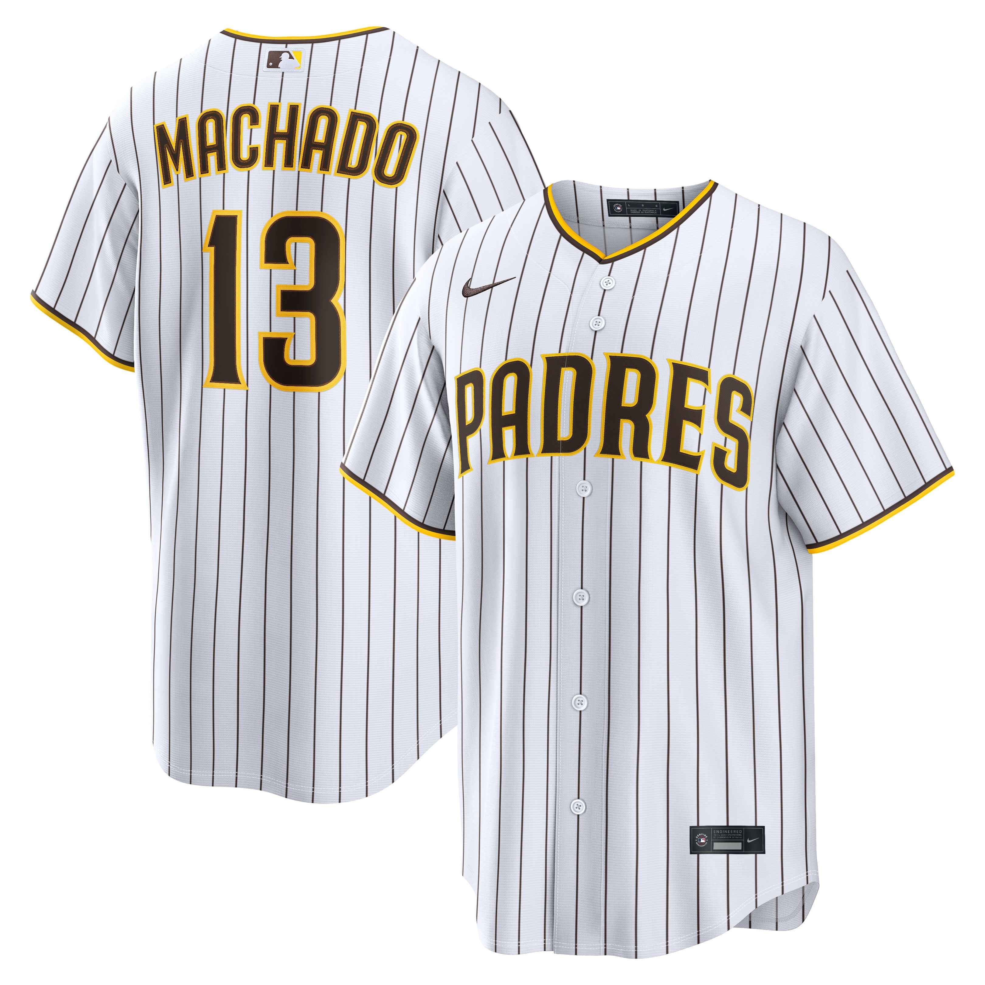 Men's Nike Manny Machado White San Diego Padres Home Replica Player Jersey