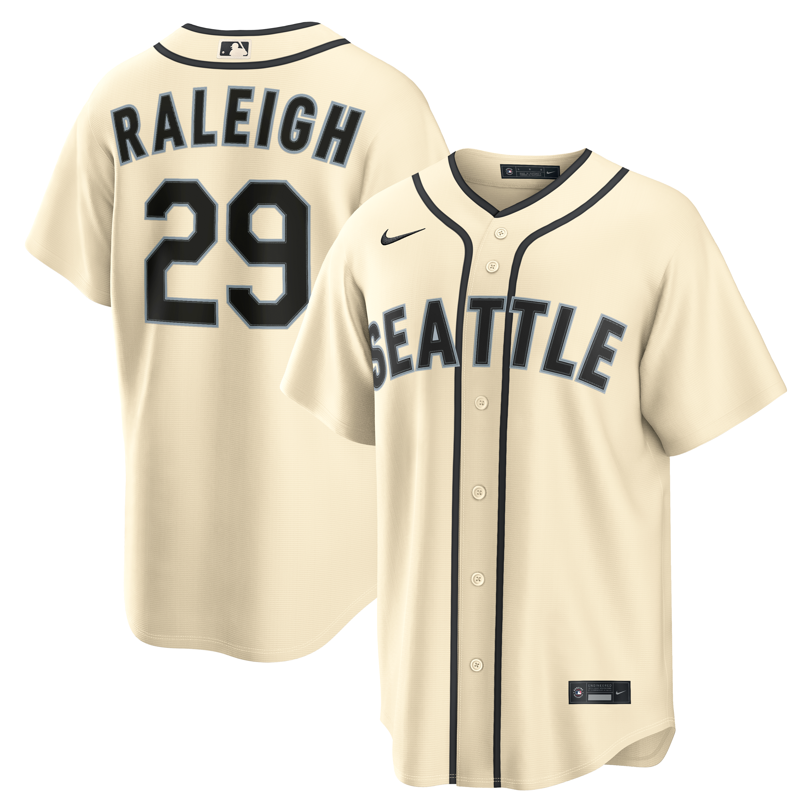 Men's Nike Cal Raleigh Cream Seattle Mariners Alternate Replica Jersey