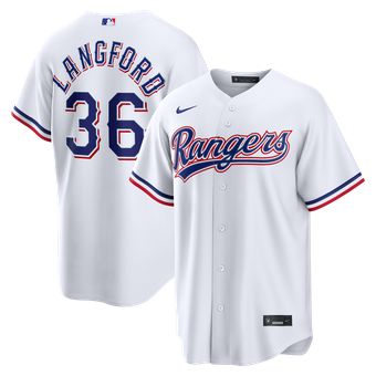 Men's Nike Wyatt Langford White Texas Rangers Home Replica Jersey