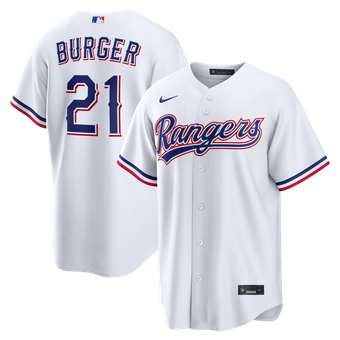 Men's Nike Jake Burger White Texas Rangers Home Replica Jersey