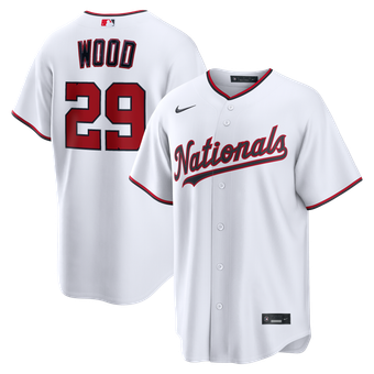 Men's Nike James Wood White Washington Nationals Home Replica Jersey