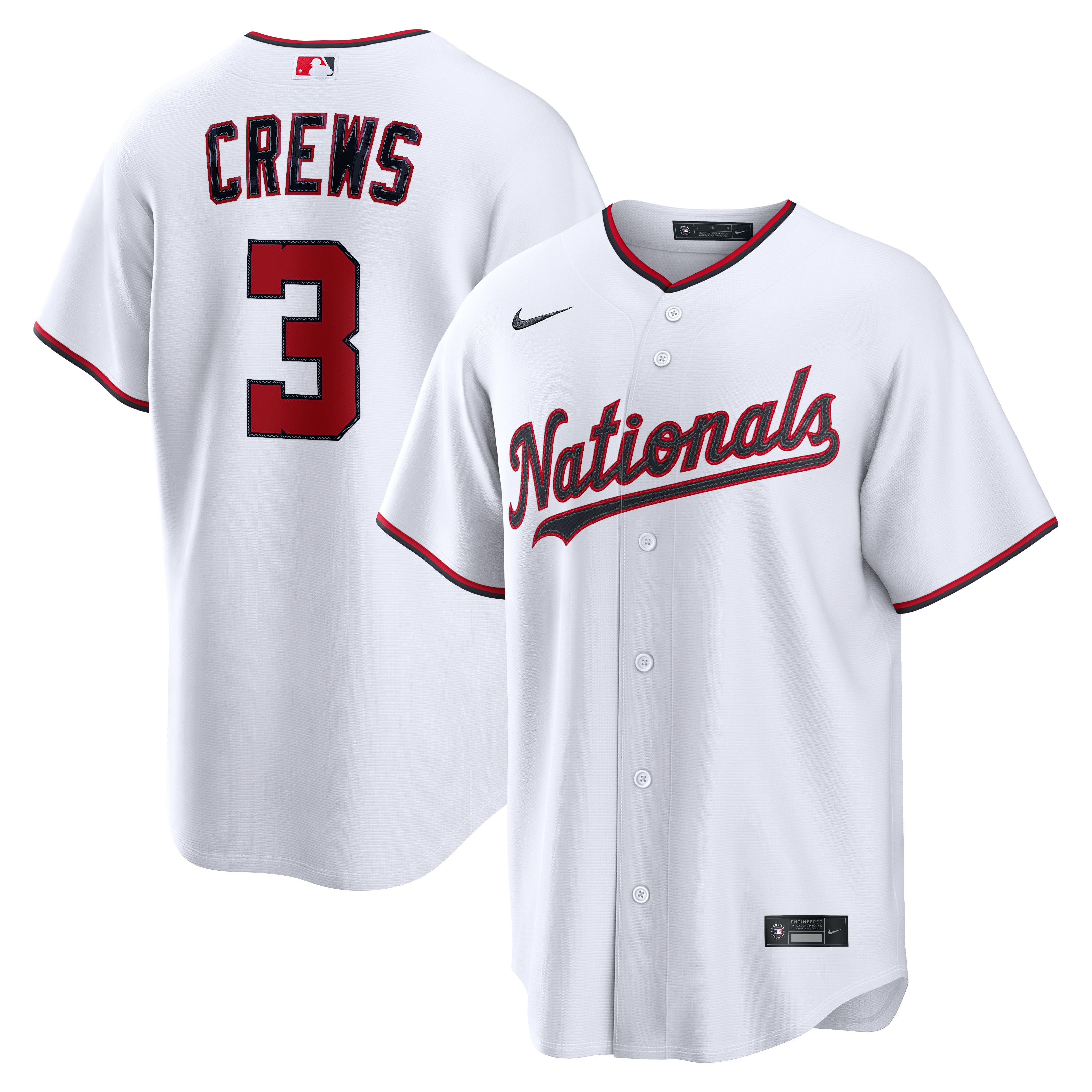 Men's Nike Dylan Crews White Washington Nationals Home Replica Jersey