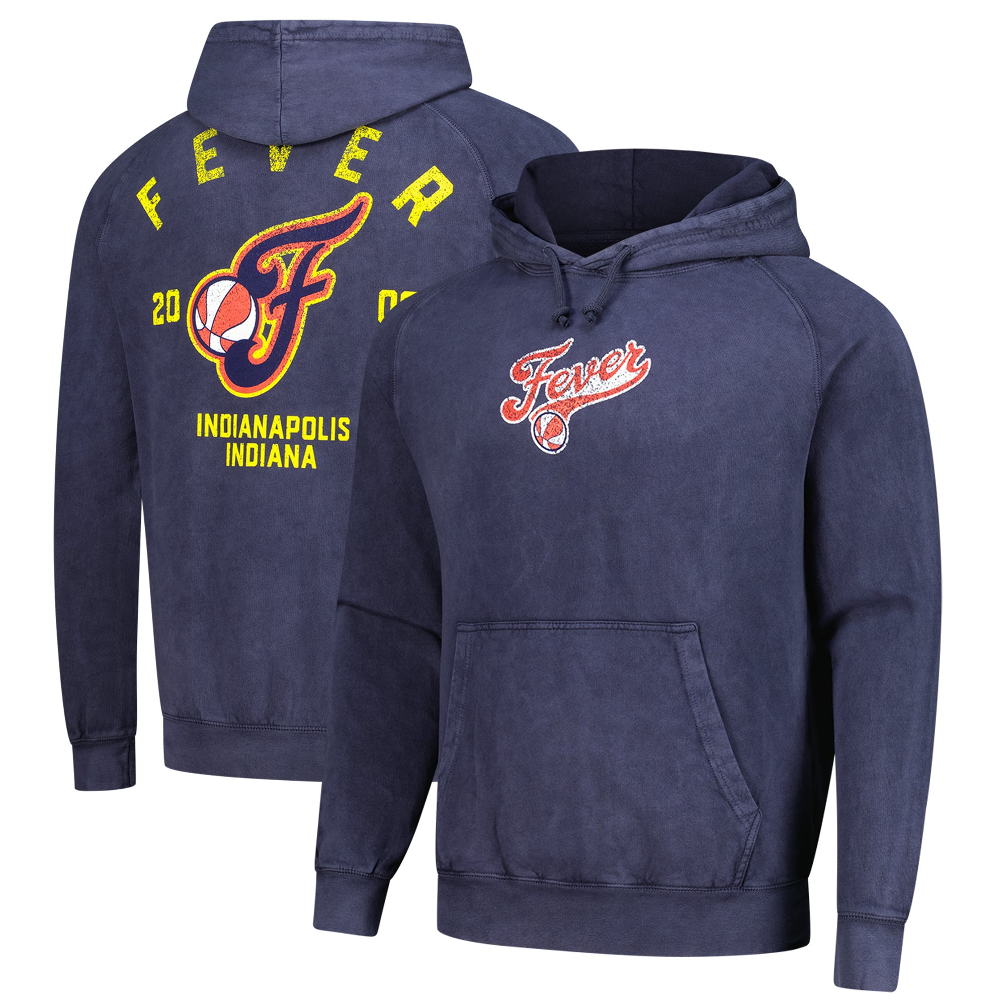 Unisex Stadium Essentials Denim Indiana Fever Get Back Oversized Vintage Raglan Pullover Hoodie
