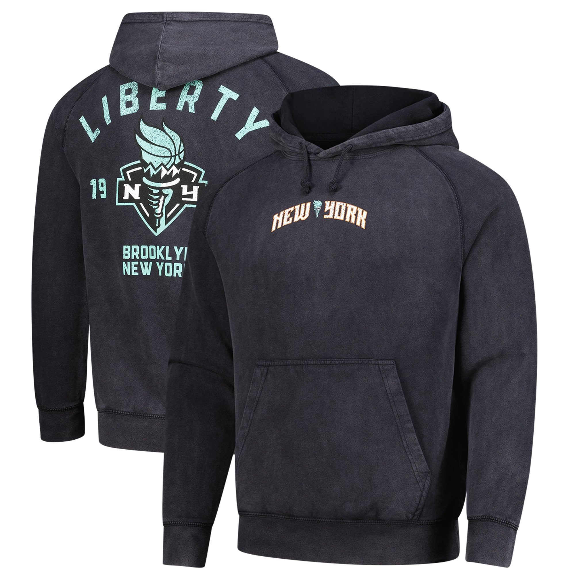 Unisex Stadium Essentials Black New York Liberty Get Back Oversized Vintage Raglan Pullover Hoodie