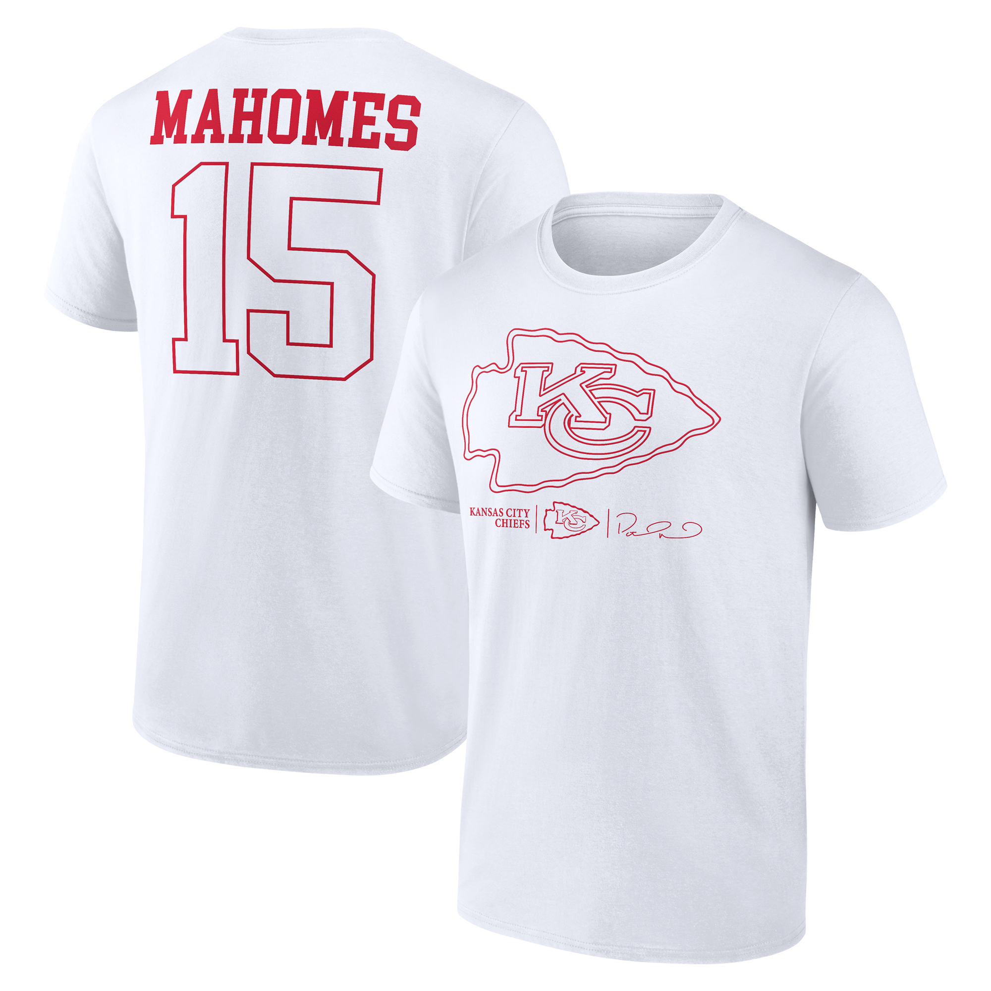 Men's Patrick Mahomes White Kansas City Chiefs Tonal Name & Number T-Shirt