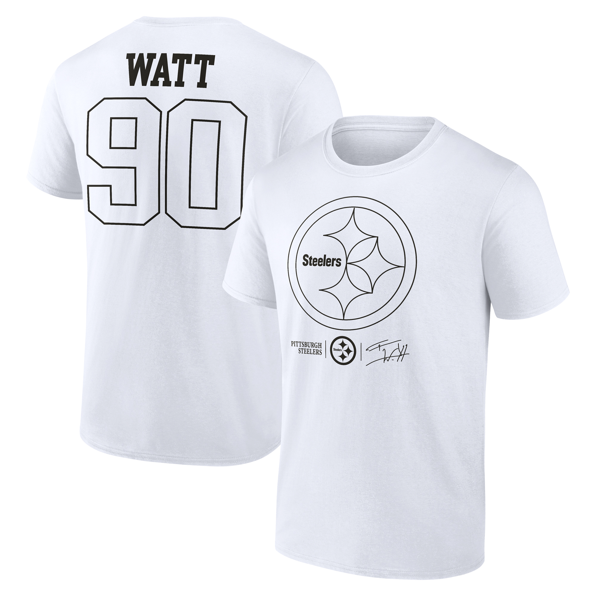 Men’s T.J. Watt White Pittsburgh Steelers Tonal Name & Number T-Shirt Men’s T.J. Watt White Pittsburgh Steelers Tonal Name & Number T-Shirt