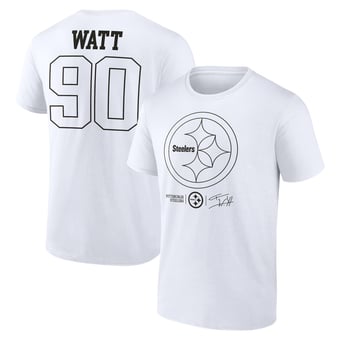 Men's T.J. Watt White Pittsburgh Steelers Tonal Name & Number T-Shirt