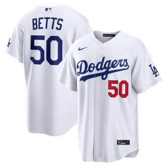 Men's Nike Mookie Betts White Los Angeles Dodgers Home Stadium Jersey