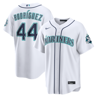 Men's Nike Julio Rodríguez White Seattle Mariners Home Stadium 50th Season Patch Jersey