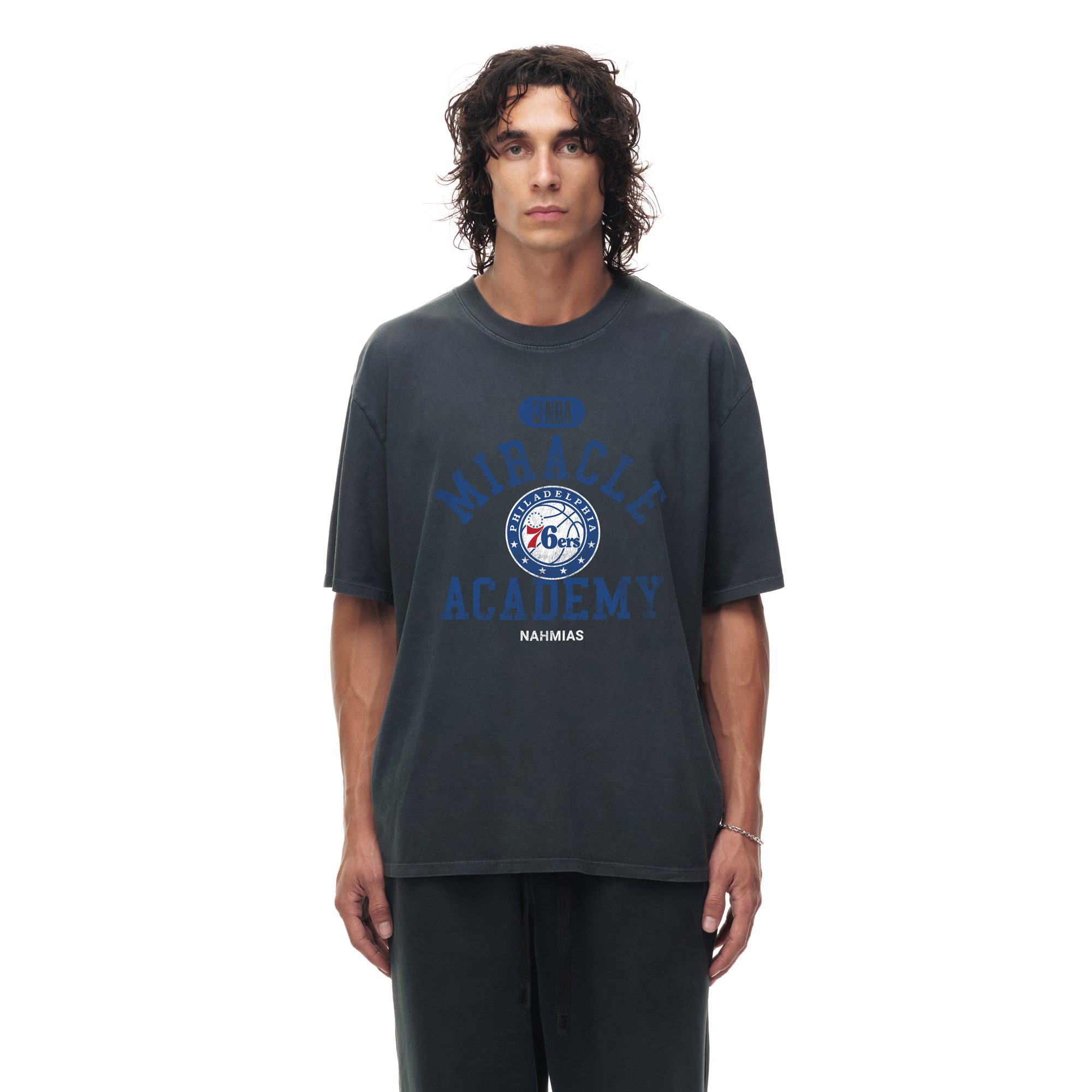Unisex Heather Black Philadelphia 76ers Miracle Academy x NBA Collection Vintage Boxy T-shirt