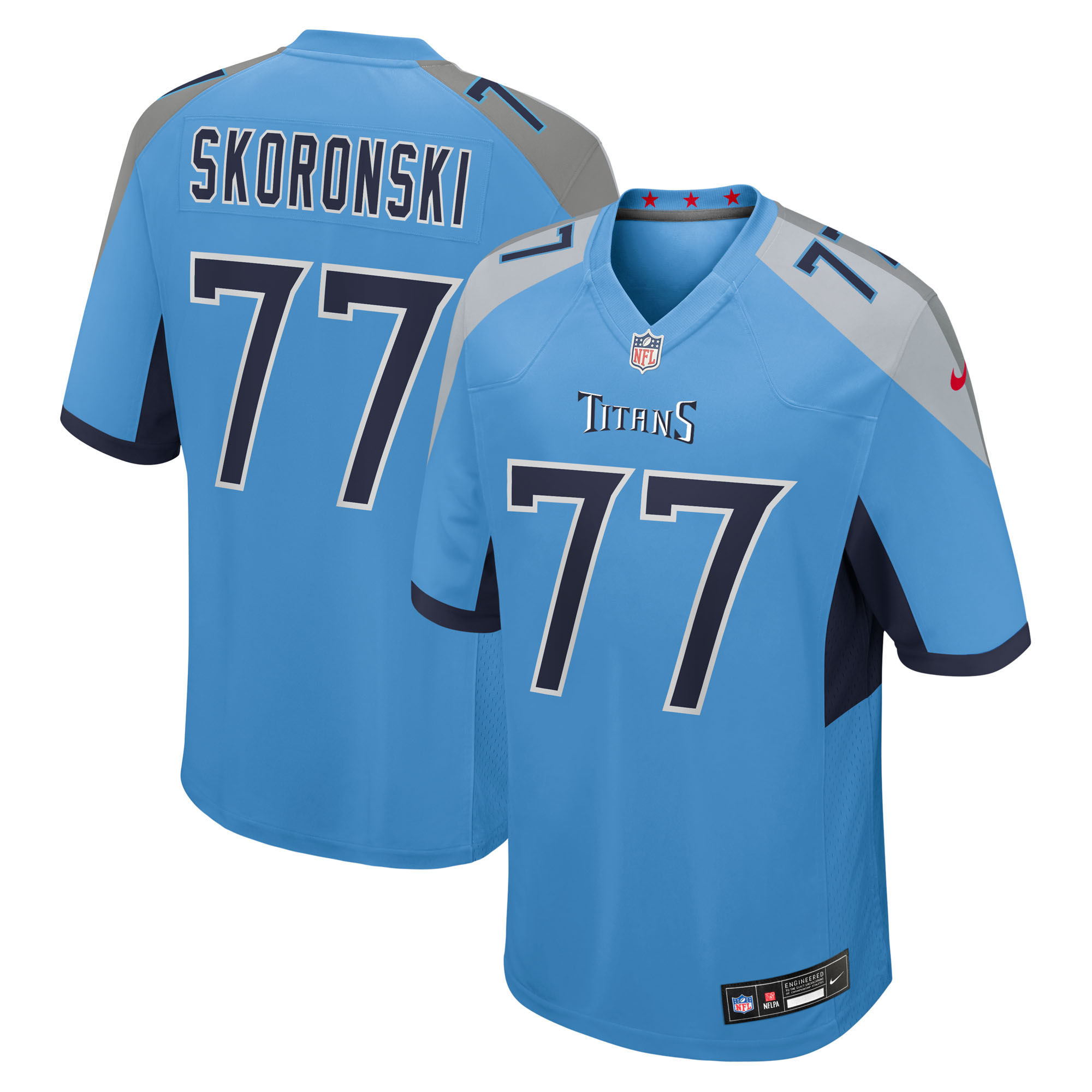 Men's Nike Peter Skoronski  Light Blue Tennessee Titans Team Game Jersey