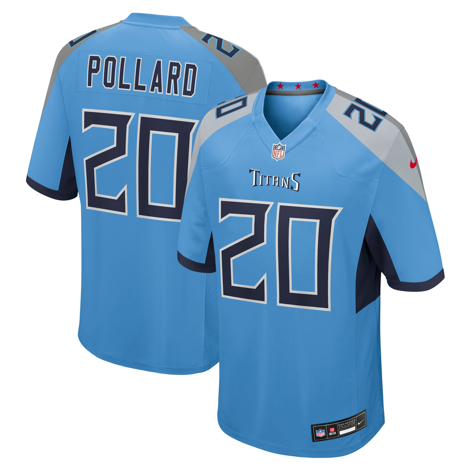 Men's Nike Tony Pollard  Light Blue Tennessee Titans Team Game Jersey