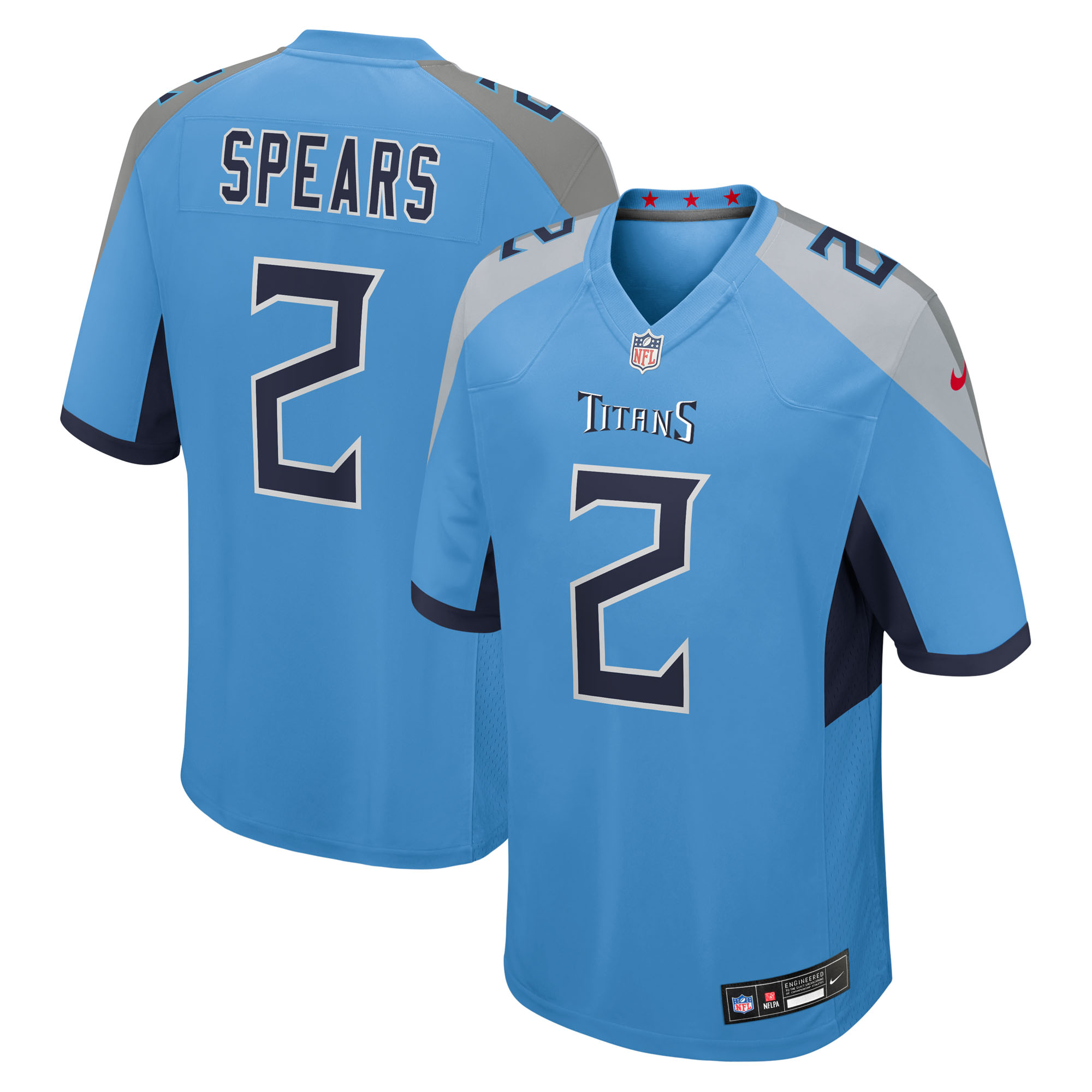 Men's Nike Tyjae Spears  Light Blue Tennessee Titans Team Game Jersey