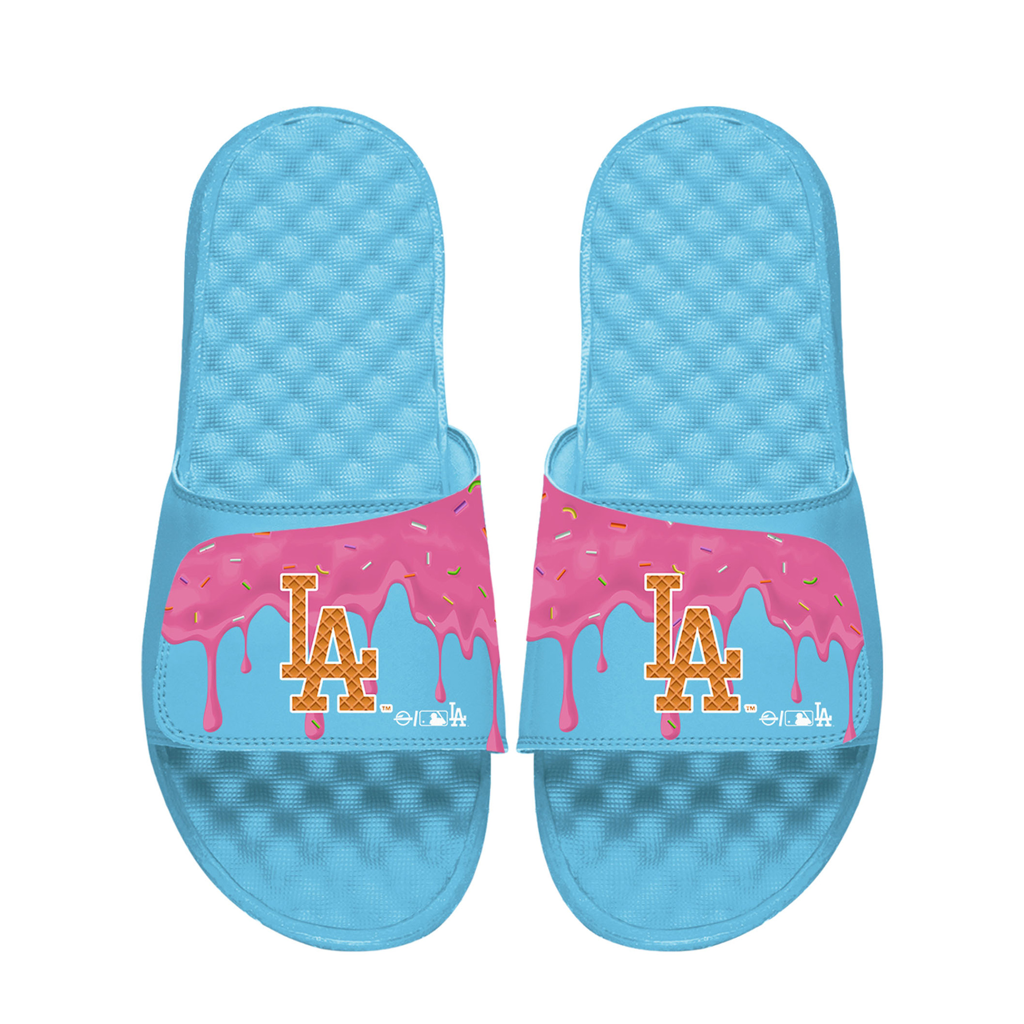 Unisex ISlide Blue Los Angeles Dodgers Ice Cream Drip Slide Sandals Unisex ISlide Blue Los Angeles Dodgers Ice Cream Drip Slide Sandals