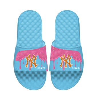 Unisex ISlide Blue New York Yankees Ice Cream Drip Slide Sandals