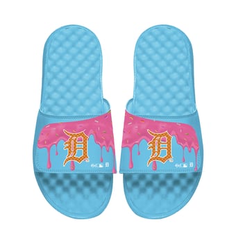 Unisex ISlide Blue Detroit Tigers Ice Cream Drip Slide Sandals