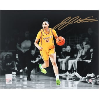 JuJu Watkins USC Trojans Autographed 8" x 10" Dribbling Spotlight Photograph - Signed in Gold Ink