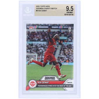 Kai Cenat YouTube Allstars 2025 Topps Now Thunderous Strike Into The Roof Of The Net #6 BGS Authenticated 9.5 Card