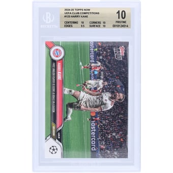 Harry Kane Bayern Munich 2024-25 Topps Now First English Player To Score 10 Goals In A Season #123 BGS Authenticated 10 Card - 10,10,9.5,10 Subgrades