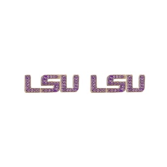 Brianna Cannon LSU Tigers Pavé Logo Stud Earrings
