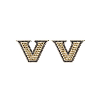 Brianna Cannon Vanderbilt Commodores Pavé Logo Stud Earrings