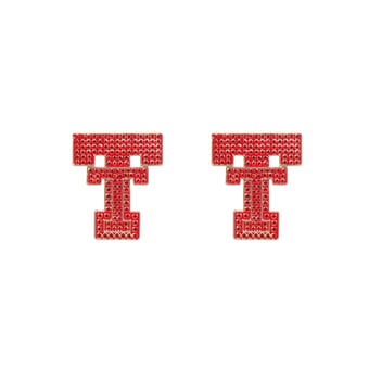 Brianna Cannon Texas Tech Red Raiders Pavé Logo Stud Earrings