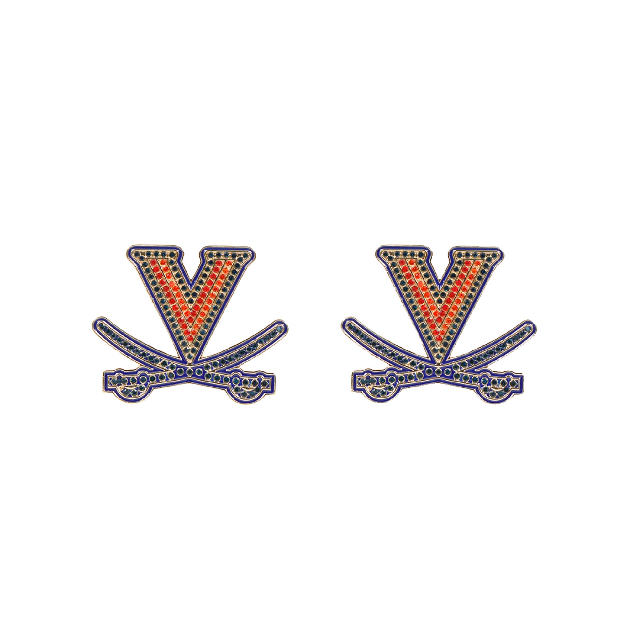 Brianna Cannon Virginia Cavaliers Pavé Logo Stud Earrings