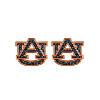 Brianna Cannon Auburn Tigers Pavé Logo Stud Earrings