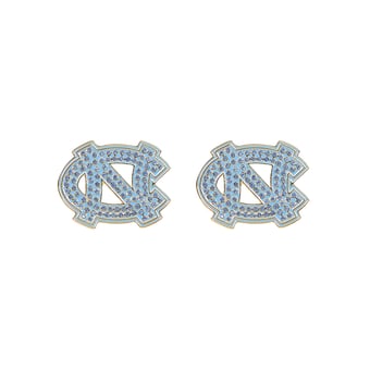 Brianna Cannon North Carolina Tar Heels Pavé Logo Stud Earrings
