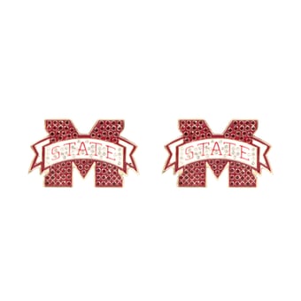 Brianna Cannon Mississippi State Bulldogs Pavé Logo Stud Earrings
