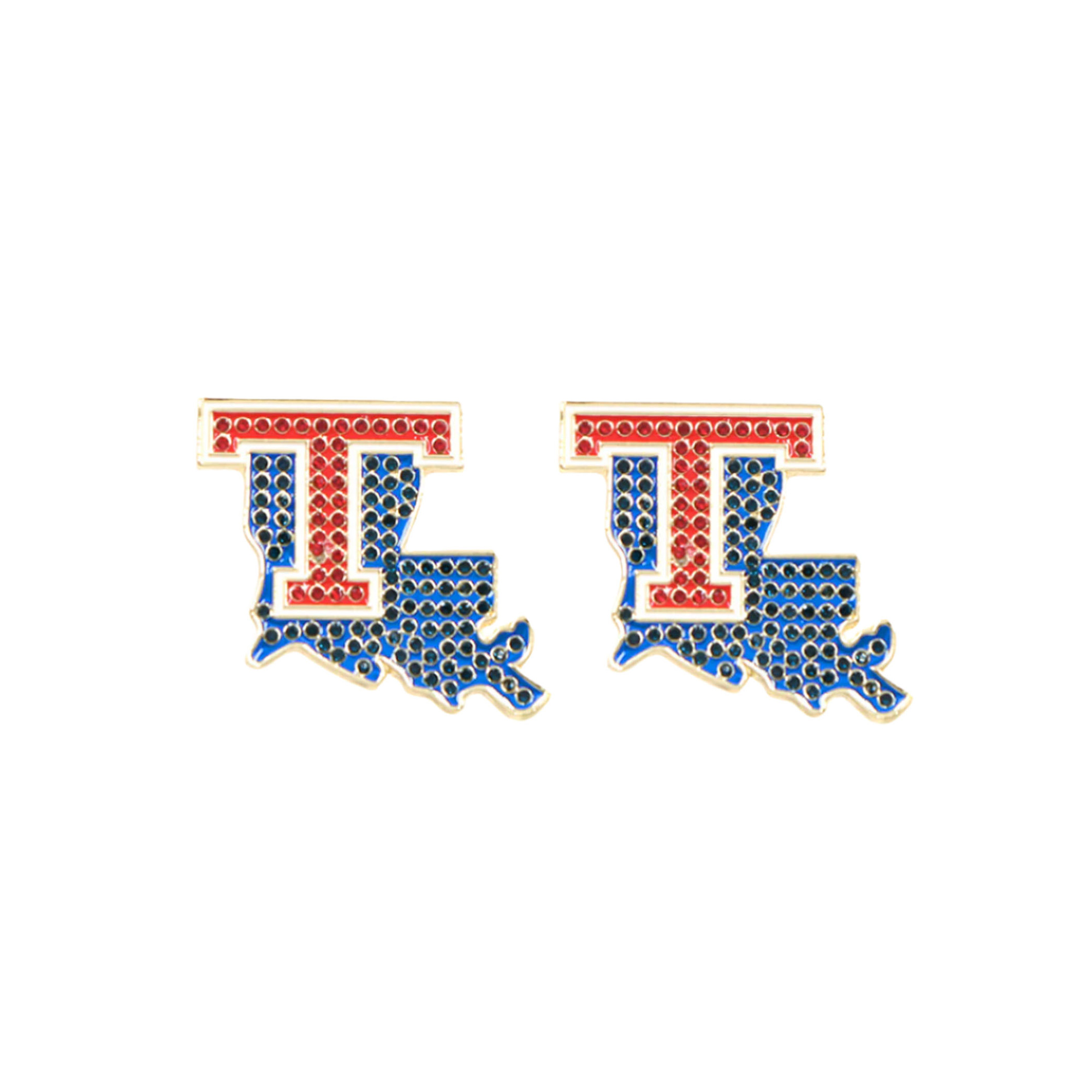 Brianna Cannon Louisiana Tech Bulldogs Pavé Logo Stud Earrings