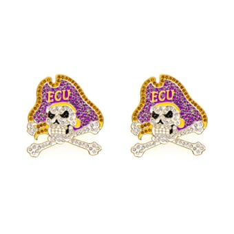 Brianna Cannon ECU Pirates Pavé Logo Stud Earrings