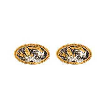 Brianna Cannon Missouri Tigers Pavé Logo Stud Earrings
