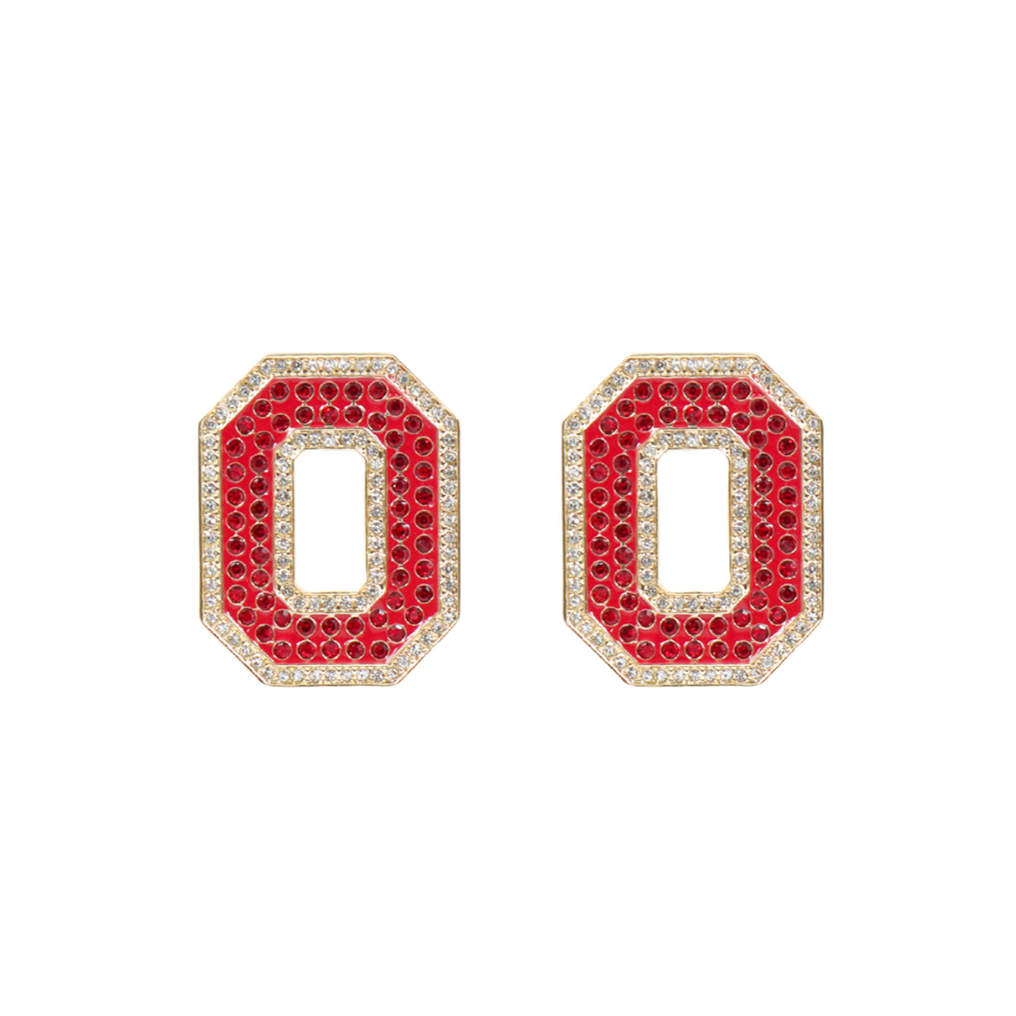 Brianna Cannon Ohio State Buckeyes Pavé Logo Stud Earrings