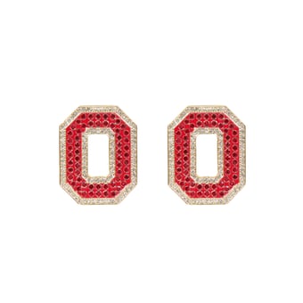 Brianna Cannon Ohio State Buckeyes Pavé Logo Stud Earrings