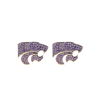 Brianna Cannon Kansas State Wildcats Powercat Pavé Logo Stud Earrings