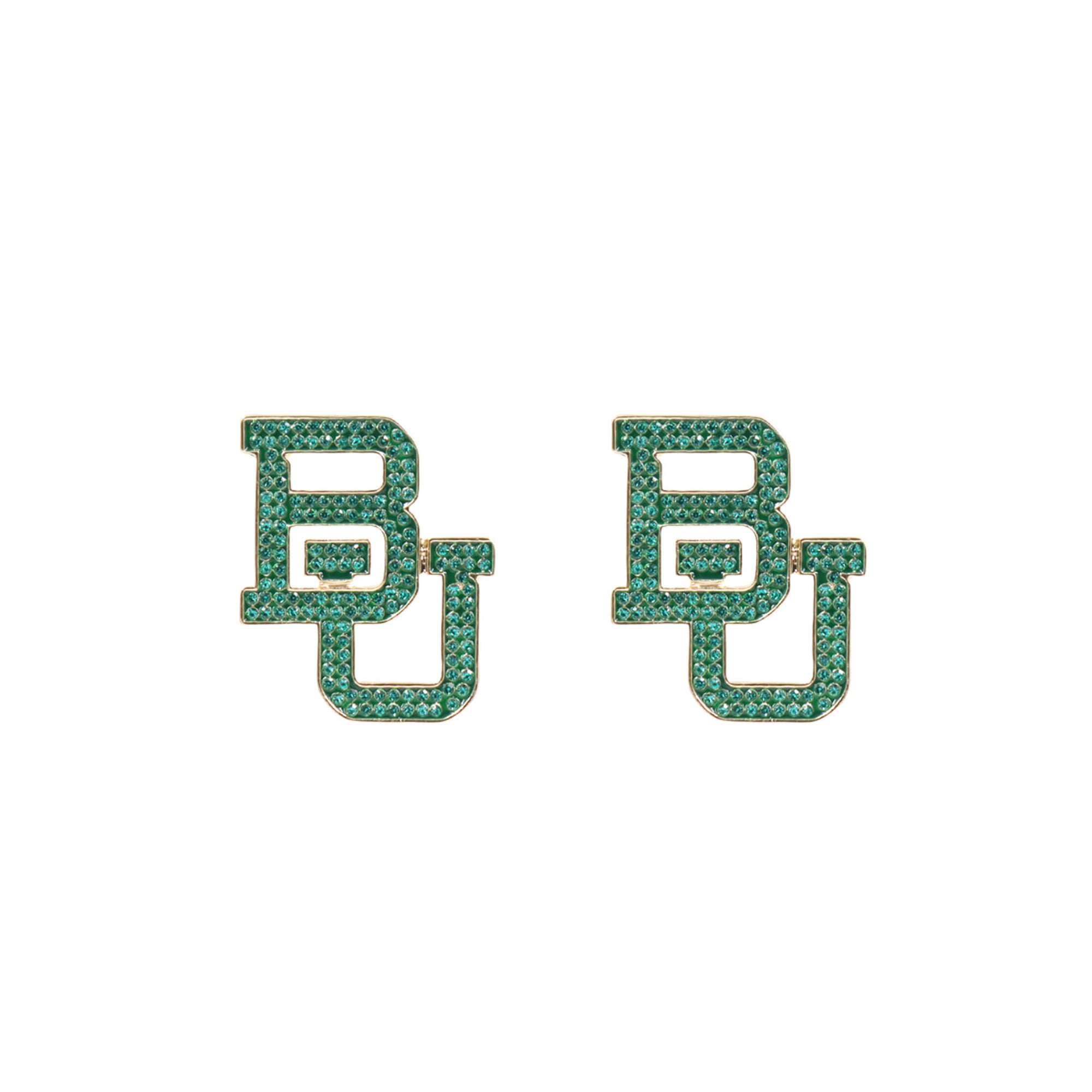 Brianna Cannon Baylor Bears Pavé Logo Stud Earrings