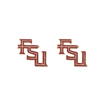 Brianna Cannon Florida State Seminoles Pavé Logo Stud Earrings
