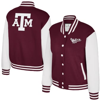 Women's Colosseum Maroon Texas A&M Aggies French Baguette Full Snap Fleece Jacket