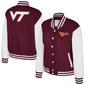 Women's Colosseum Maroon Virginia Tech Hokies French Baguette Full Snap Fleece Jacket