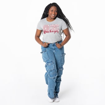Women's ZooZatz Gray Ohio State Buckeyes Cropped T-Shirt