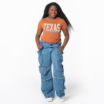 Women's ZooZatz Texas Orange Texas Longhorns Cropped T-Shirt