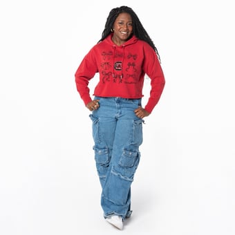 Women's ZooZatz Garnet South Carolina Gamecocks Cropped Pullover Hoodie