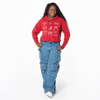 Women's ZooZatz Crimson Alabama Crimson Tide Cropped Pullover Hoodie