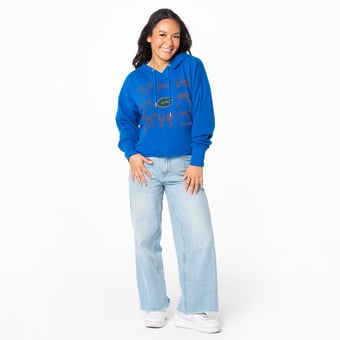 Women's ZooZatz Royal Florida Gators Cropped Pullover Hoodie