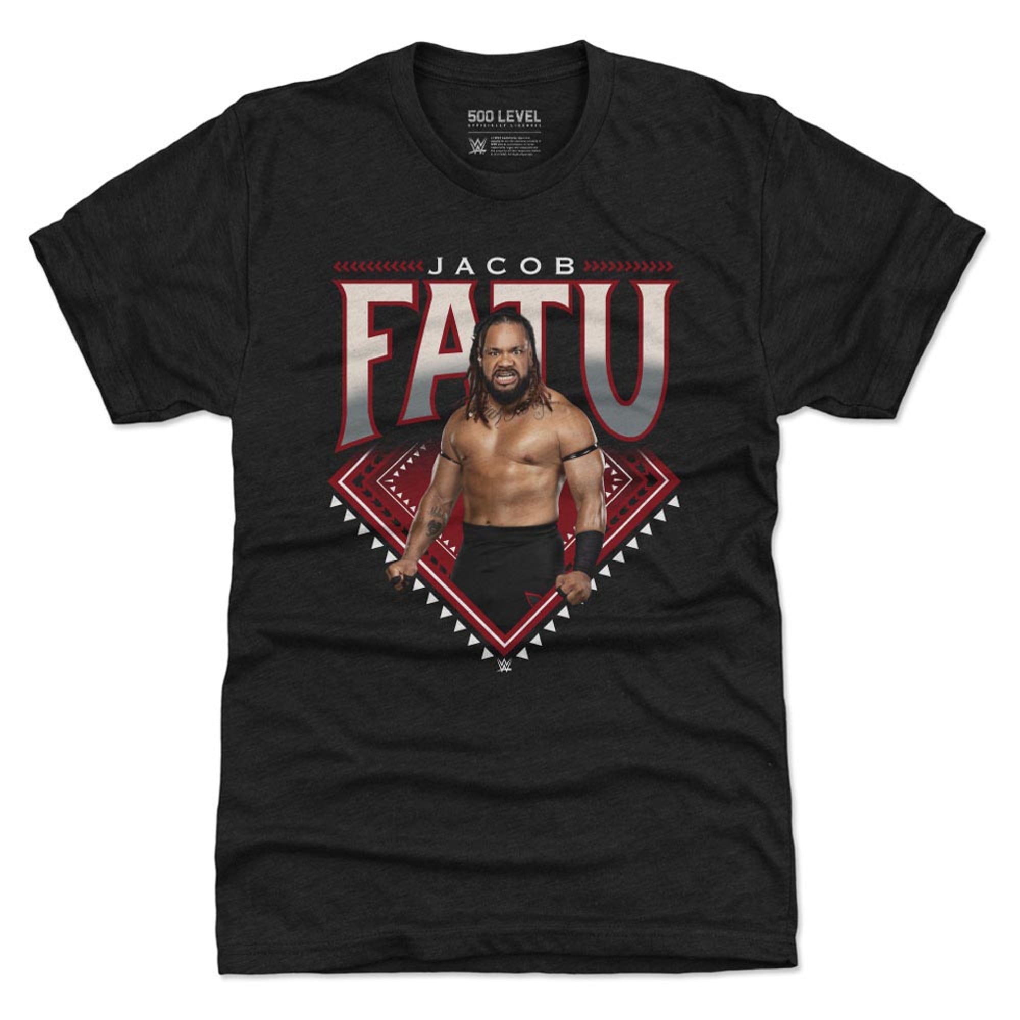 Men's 500 Level Heather Black Jacob Fatu Superstar Name Tri-Blend T-Shirt