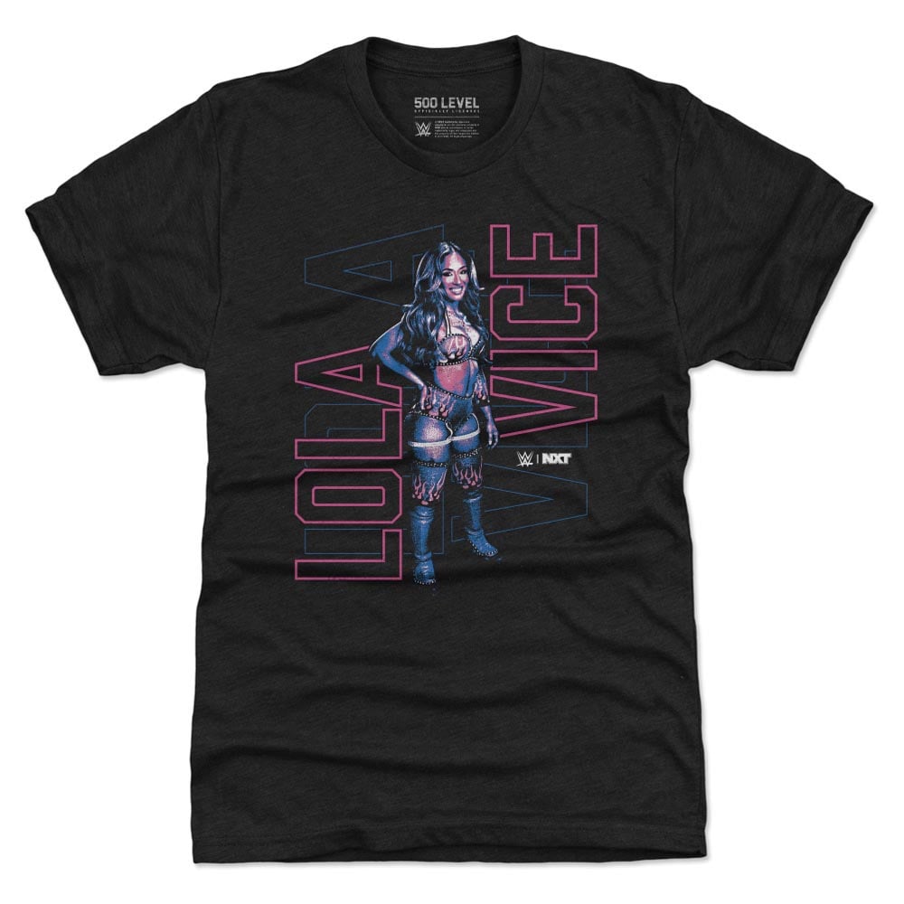 Men's 500 Level Heather Black Lola Vice Vertical Outline Tri-Blend T-Shirt