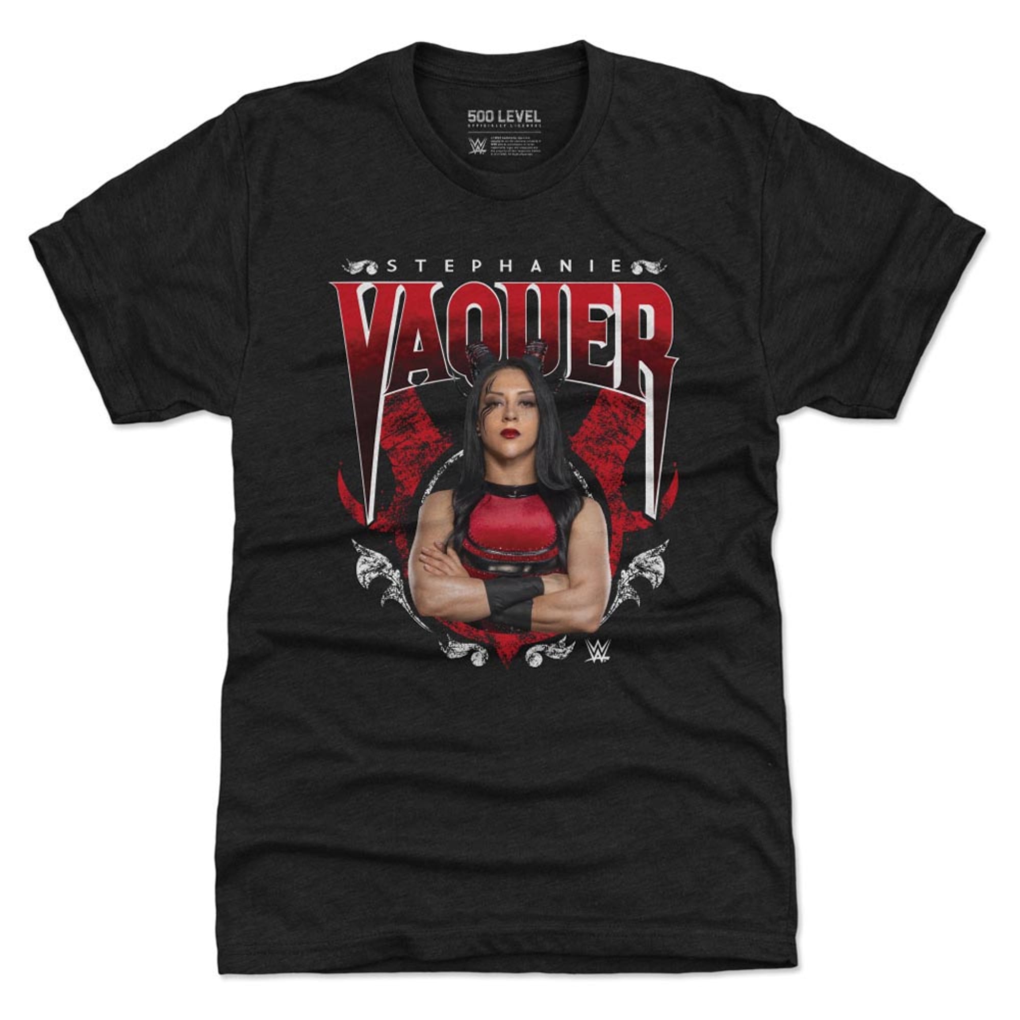 Men's 500 Level Heather Black Stephanie Vaquer Horns Tri-Blend T-Shirt