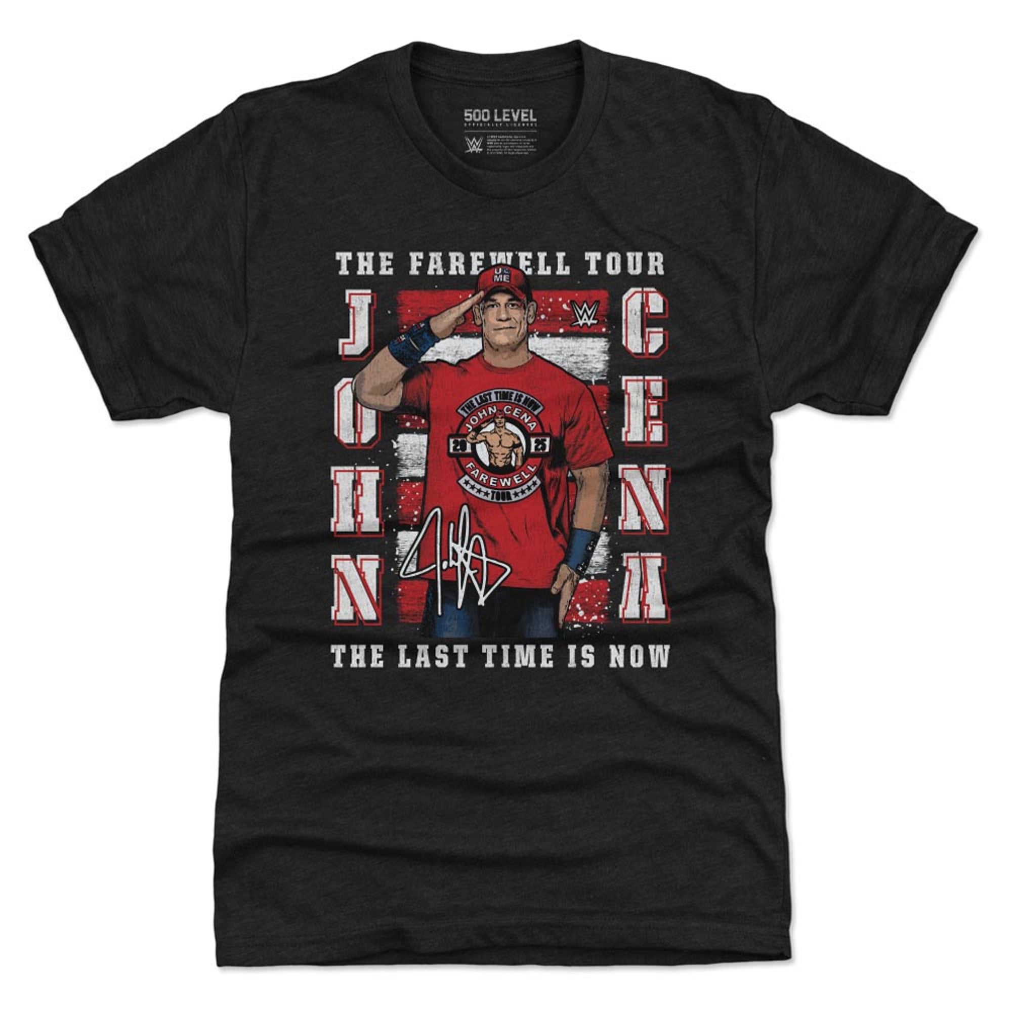 Men's 500 Level Heather Black John Cena Farewell Tour 2025 Tri-Blend T-Shirt