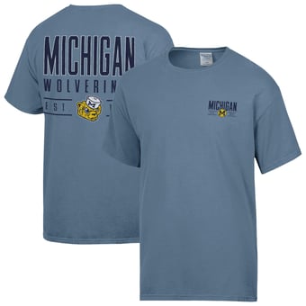 Men's ComfortWash  Blue Michigan Wolverines Big Name T-Shirt